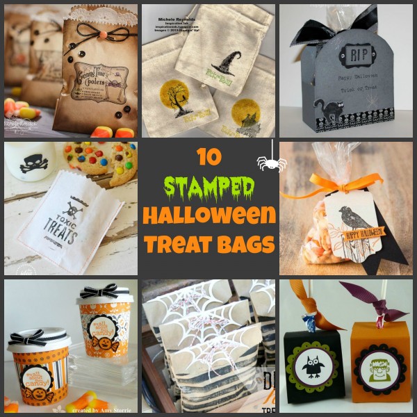 10 stamped halloween treat bags