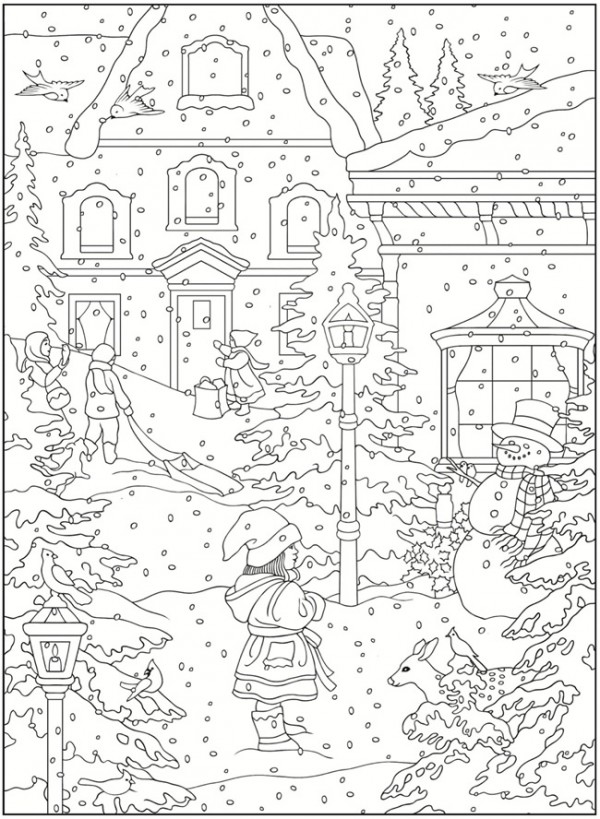 Freebie: Winter Coloring Pages