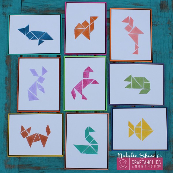 Project: Tangram Stamped Cards