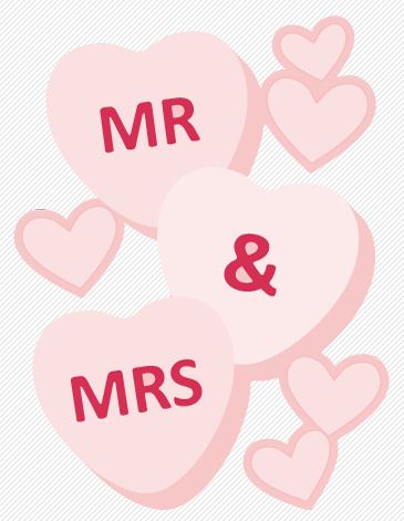 Freebie: Mr. and Mrs. Hearts Die Cut