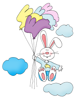 Freebie: Balloon Bunny Digi Stamp