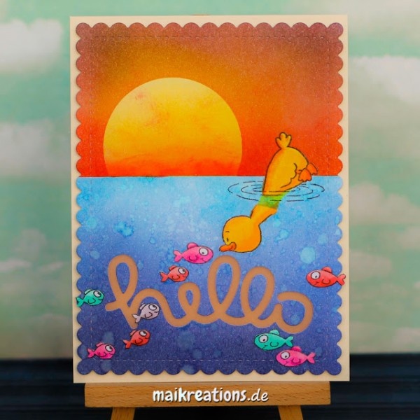 Project: Duck Card with Inked Background 