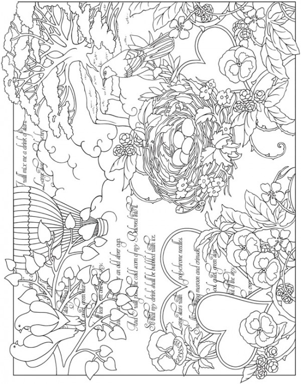 Freebie: Bird Collage Coloring Page