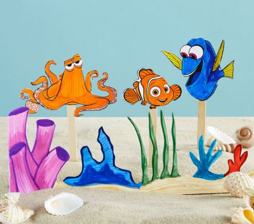 Freebie and Project: Dory Puppet Show Kids Craft