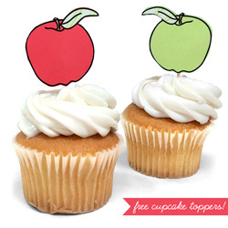 Freebie: Apple Cupcake Toppers