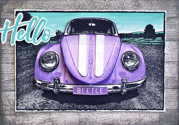 Inspiration: 10 Cards with the Same VW Bug Car Stamp