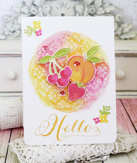 Technique: Cards with Gesso Stenciled & Water Colored Backgrounds