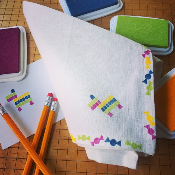 Project: Stamped Pinata Napkins