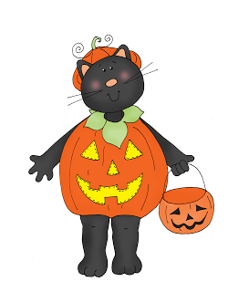 Freebie: Cat in a Pumpkin Suit Digi Stamp