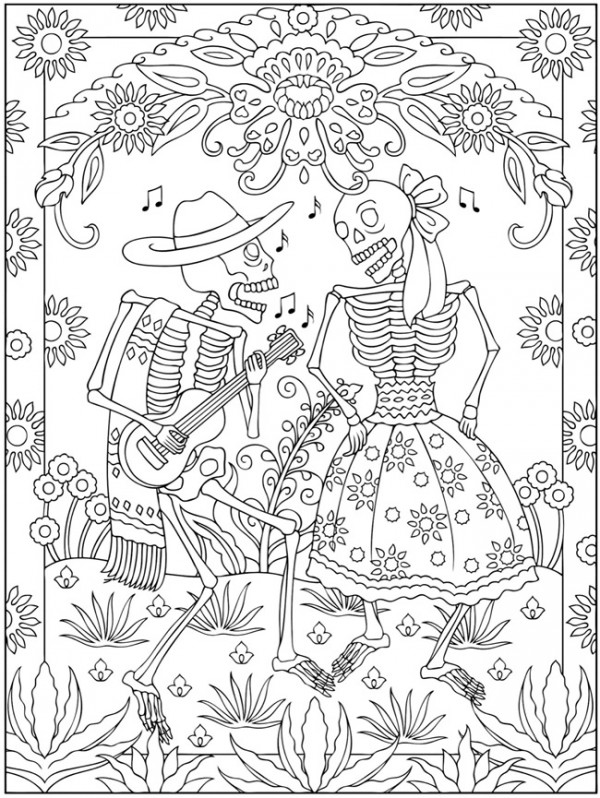 Freebie: Day of the Dead Coloring Page