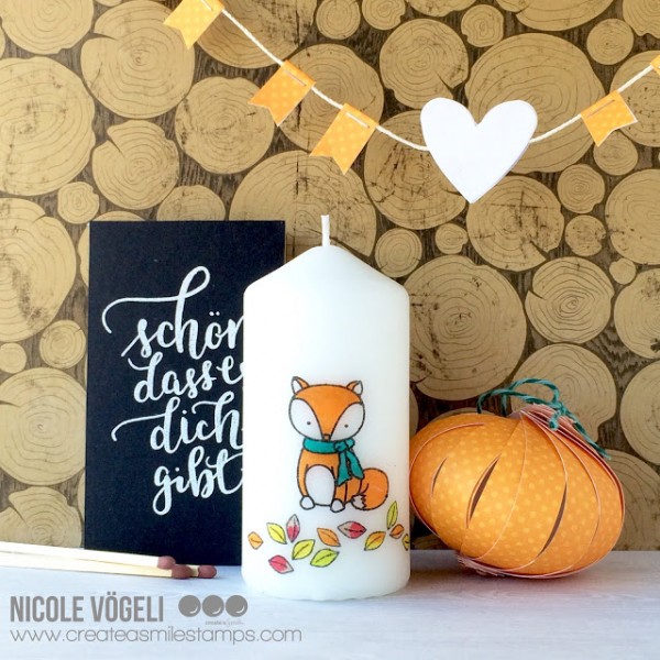 Project: Fall Fox Stamped Candle and Matchbox