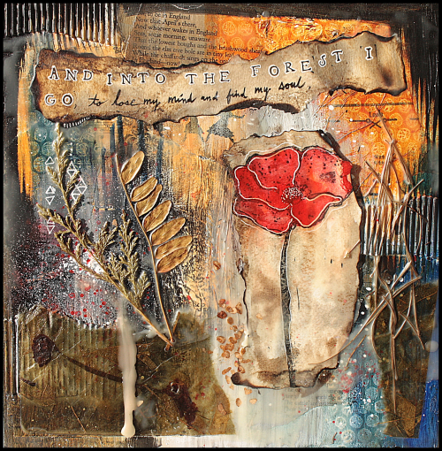 Project: Mixed Media Poppy Collage Art