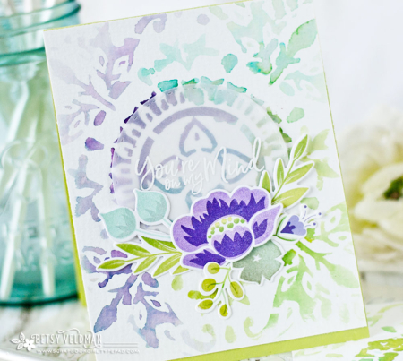 Technique: Water Colored Stencil Card Background