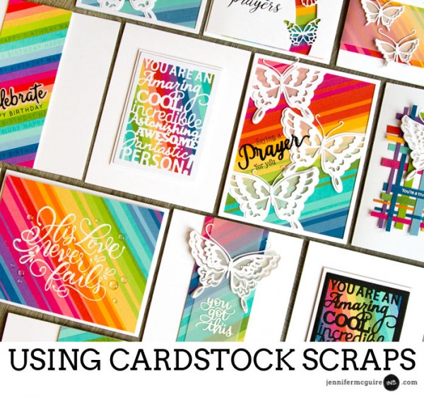 Projects: Rainbow Card Backgrounds with Cardstock Scraps