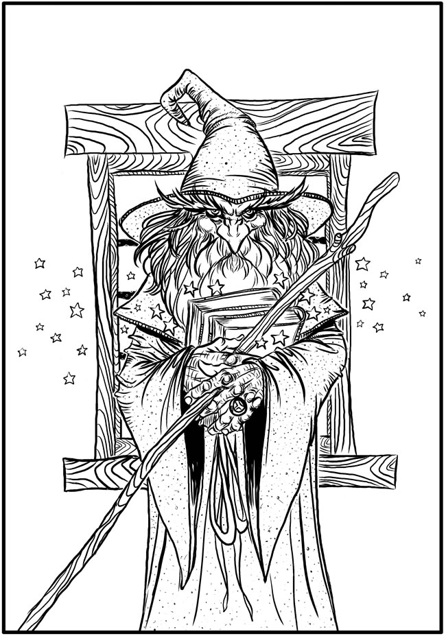 Download: Wizard Coloring Page