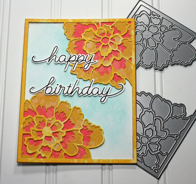 Project: Peony Card with Inked Cardstock