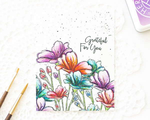 Tips: Water Coloring Flower Stamps