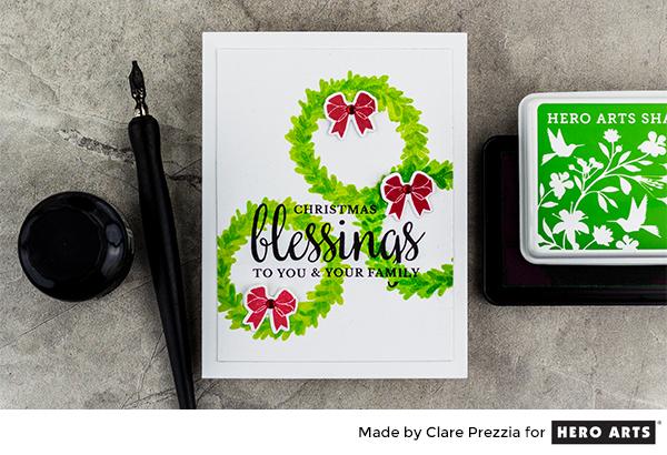 Project: Christmas Wreath Card with Sentiment Masking