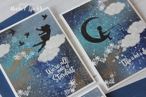 Technique: Starry Sky Silhouette Cards