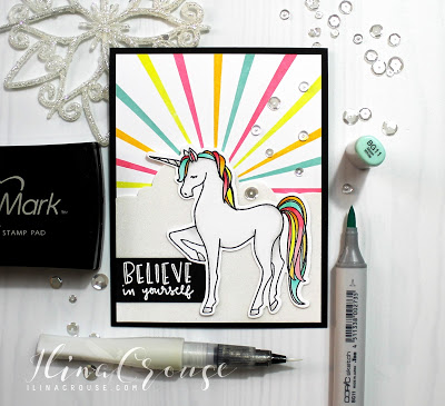 Project: Unicorn Sun Burst Card