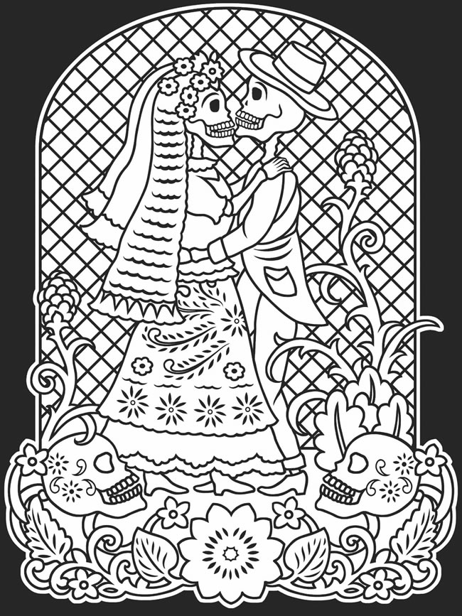 Download: Day of the Dead Coloring Page