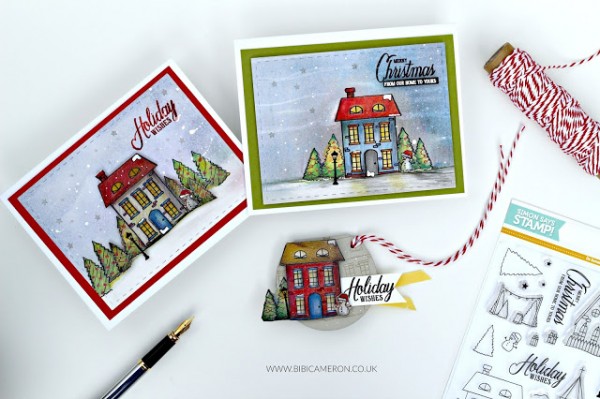 Technique: Colored Pencil Backgrounds for Winter Cards