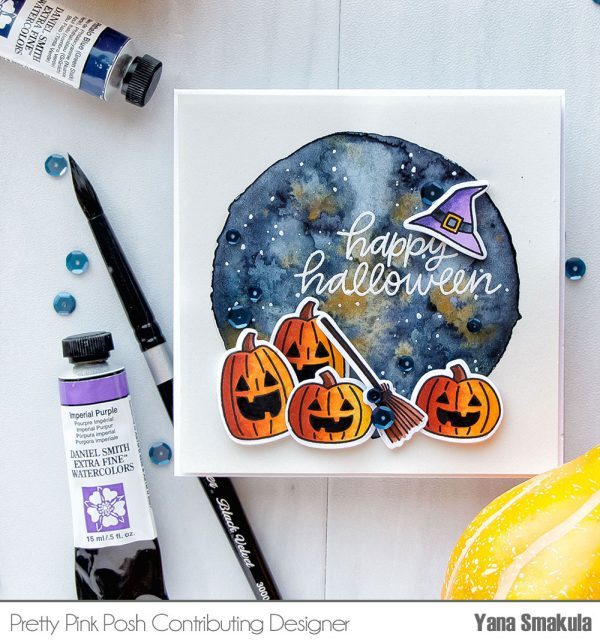 Technique: Water Colored Galaxy Halloween Card Background