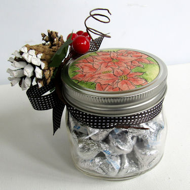 Project: Stamped Christmas Mason Jar Topper