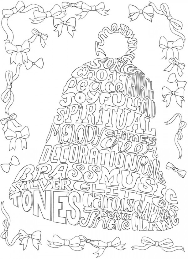 Download: Christmas Bell Coloring Page