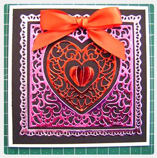 Project: Metallic Valentine Card with 3D Mini Heart Embellishment