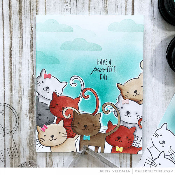 Tip: Masking Stamps with Dies Kitty Card