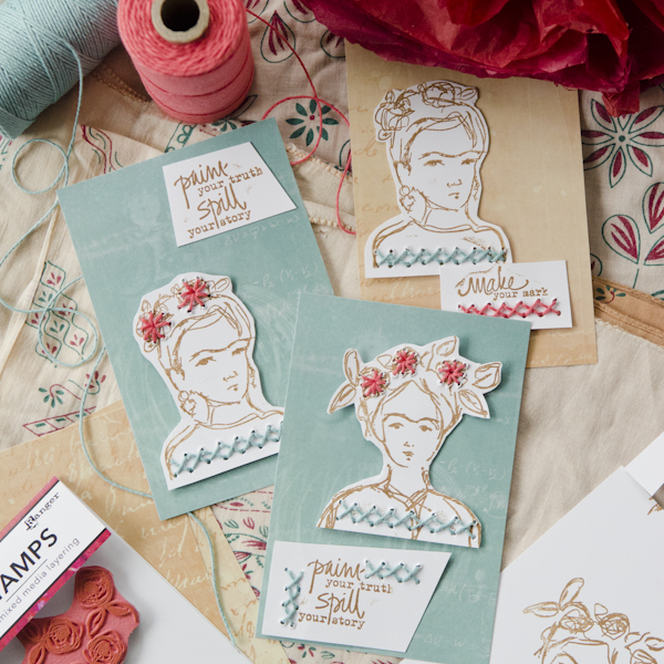 Project: Stitched Frida Cards