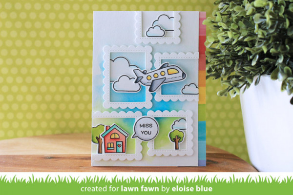 Miss You Card with Frame Die Cuts