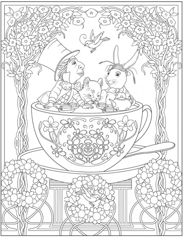 Download: Mad Tea Party Coloring Page