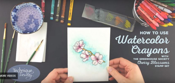 Coloring Stamps with Water Color Crayons