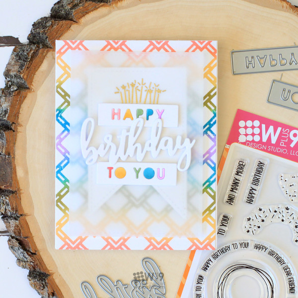 Customized Rainbow Stamped Card 