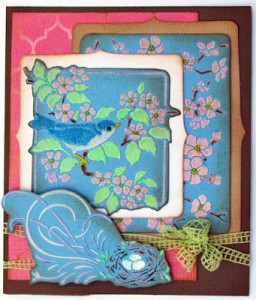 Project: Blue Bird Card with Embossed Stencling