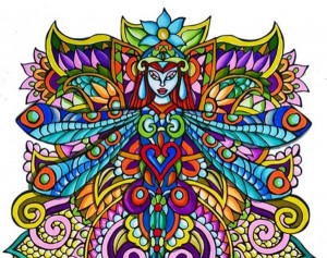 Freebie: Fantasy Dragonfly Coloring Page