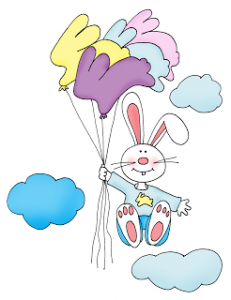 Freebie: Balloon Bunny Digi Stamp