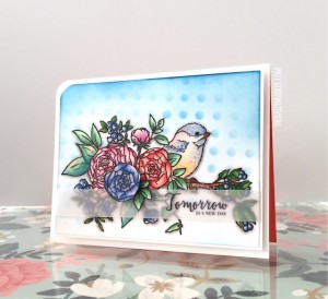 Project and Technique: Stamped Bird Card with Masking