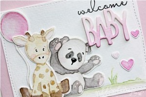 Technique: Baby Card with No-Line Stamping and Water Color