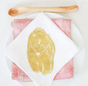 Project: Block Printed Napkins with Carved Stamps