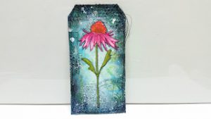 Project: Mixed Media Stamped Flower Tag