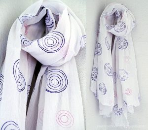 Tip: Stamped Scarf with Rubber Bands