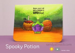 Tutorial: Spooky Potion Card with Copic Marker Coloring