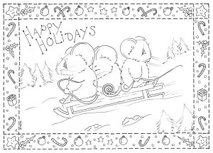 Freebie: Holiday Mice Digi Stamp