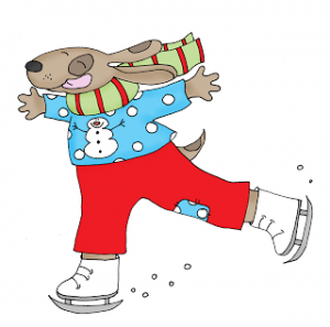 Freebie: Skating Dog Digital Stamp