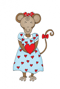 Freebie: Valentine Monkey Digital Stamp