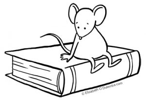 Freebie: Mouse and Book Digital Stamp