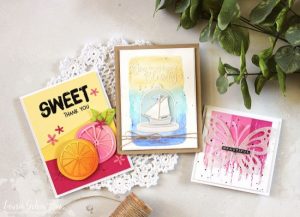 Techniques: Three Different Color Blocked Cards